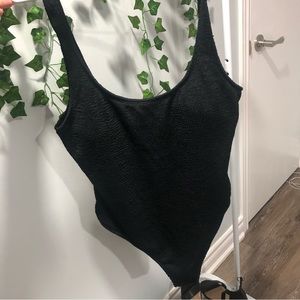 Waffle material 1 piece bathing suit